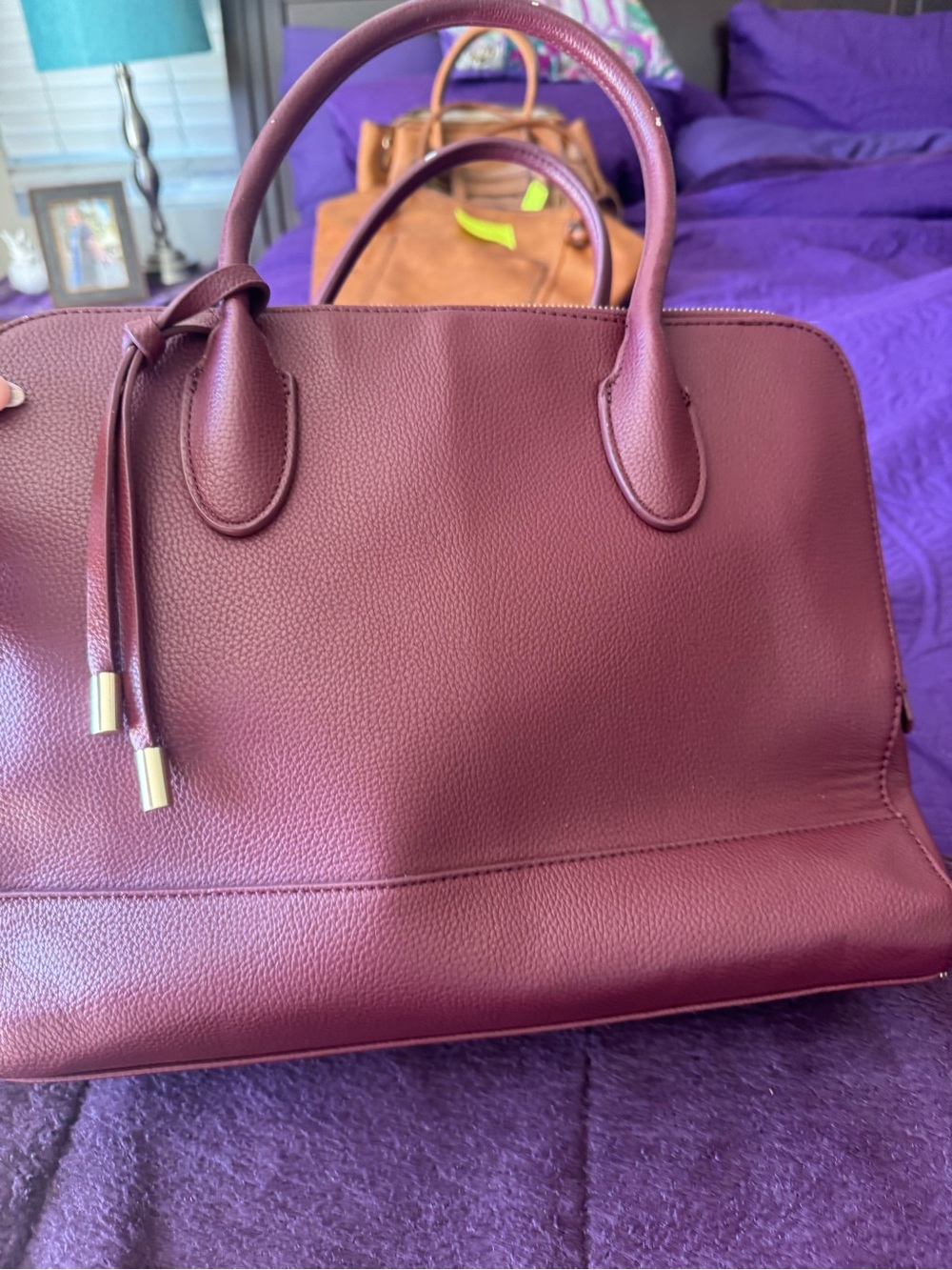 Urban Expressions Structured Tote in Burgundy